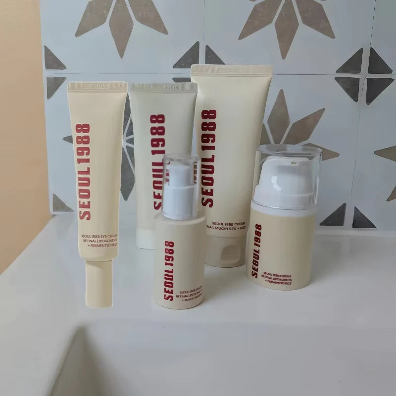 Seoul 1988 Retinol Ginseng Eye & Face Cream Serum Set Firming Moisturizing Diminish Lines Wrinkles Skin Care Essences