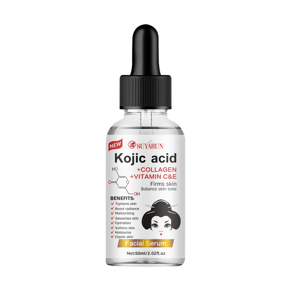 SUYARUN Propolis, Vitamin E & Kojic Acid Brightening Face Serum | Fades Dark Spots & Evens Skin Tone
