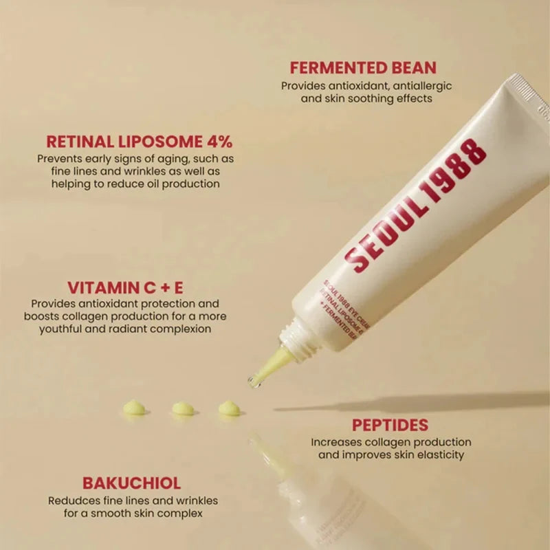 Seoul 1988 Retinol Ginseng Eye & Face Cream Serum Set Firming Moisturizing Diminish Lines Wrinkles Skin Care Essences
